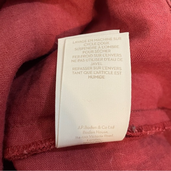 Boden High Rise Wide Leg Button Detail Linen Pants Size 6P - Picture 11 of 14